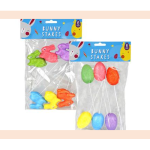 Easter Garden Decoration - Glitter Foam Bunny/Egg Stakes 6 Piece